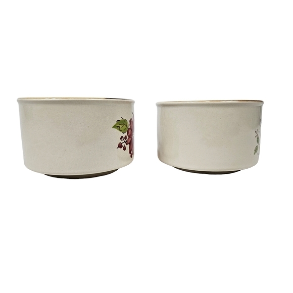 Vintage JI Stonecrest Set of 2 Floral Ceramic Mugs Soup Mug Made in Korea - Picture 5 of 9